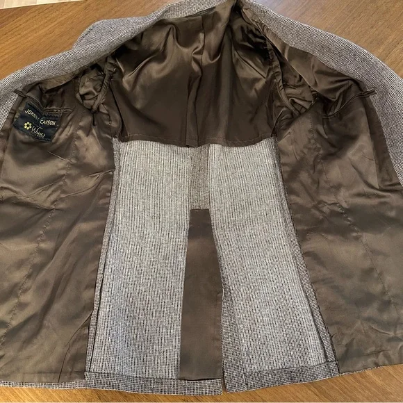 Vintage 70s Johnny Carson For Weise’s Blazer Jacket Brown Tweed Mens Size 38 - Picture 5 of 11